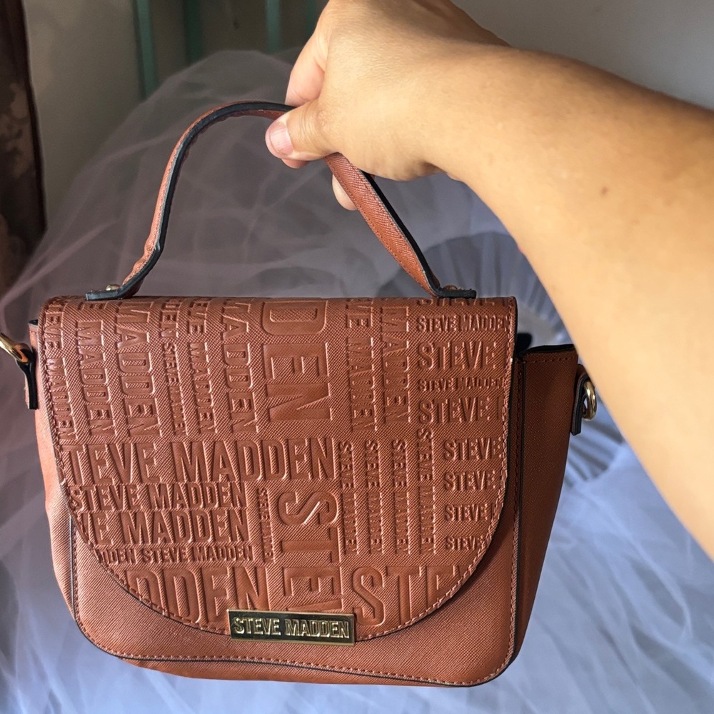 Steve Madden Tan Embossed Crossbody Bag